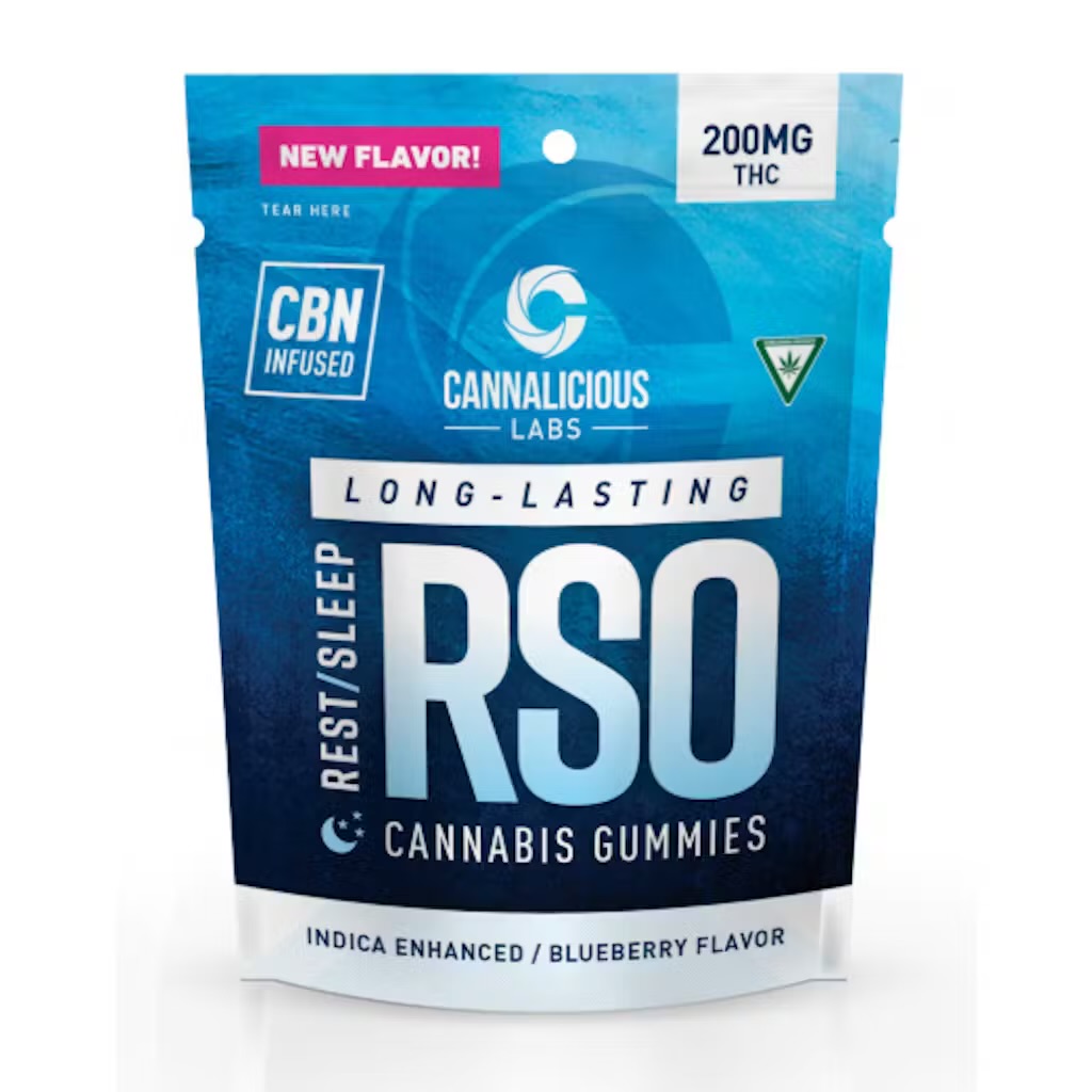 Cannalicious: Blueberry RSO Rest 200MG Gummy (I)