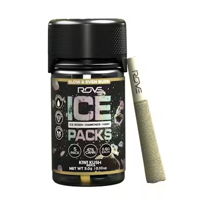 Rove - Kiwi Kush - 3g/5pk - Ice Pack Rosin Diamond Hash Infused Pre-rolls