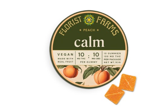 Florist Farms - Peach 1:1 THC:CBD Gummies 10pk - 100 mg