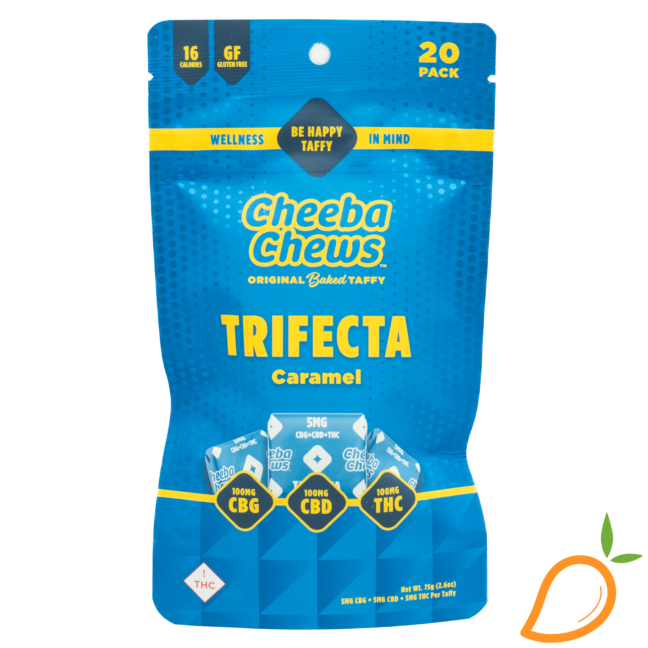 100mg 1:1:1 THC/CBD/CBG Trifecta Taffy Cheeba Chews