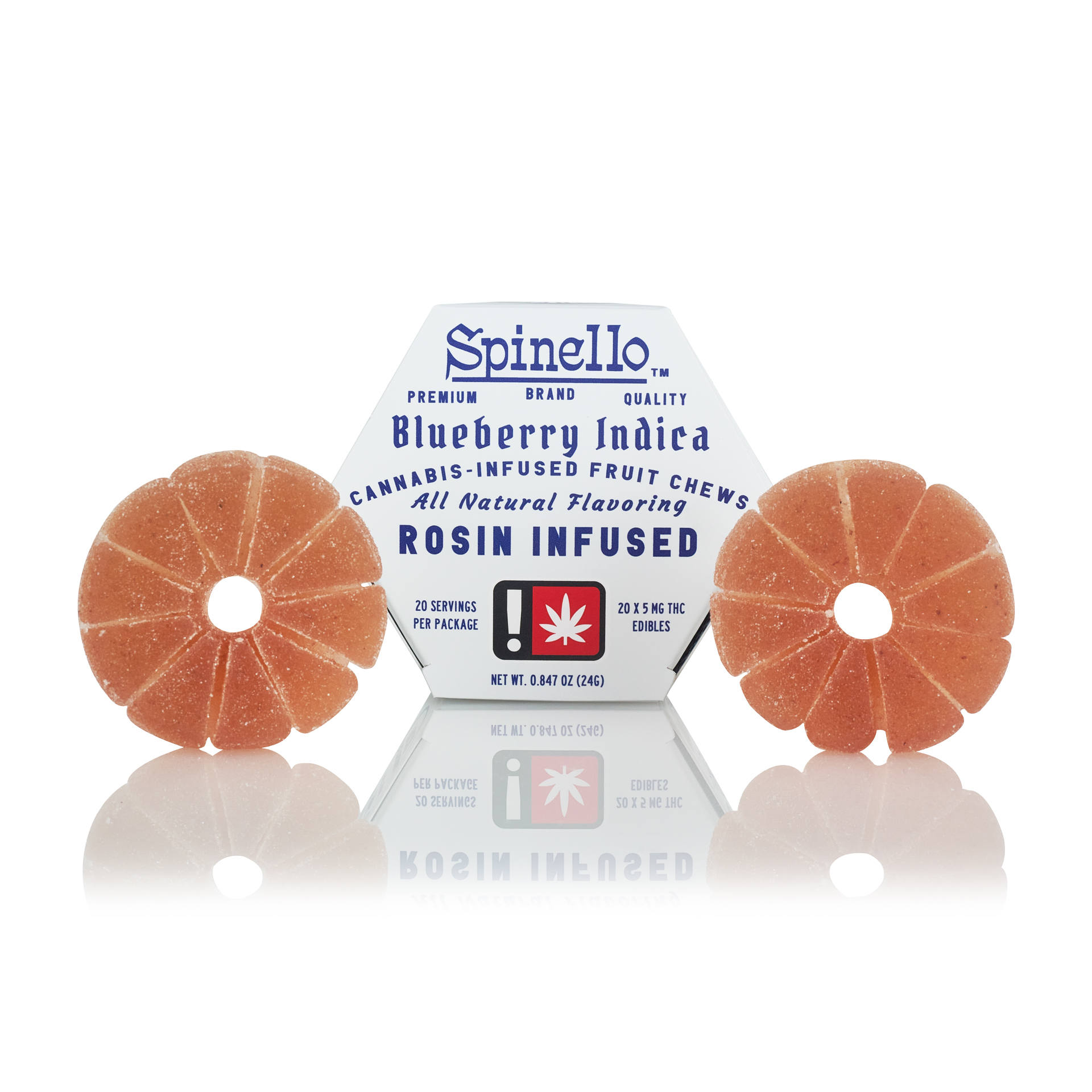 Blueberry Indica 100mg THC Rosin Fruit Chews