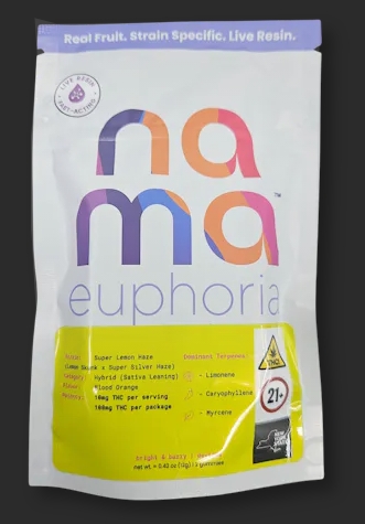 Nama Euphoria - Blood Orange - Super Lemon Haze - 2pk/100mg - Live Resin Fast Acting Edibles