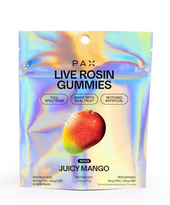 PAX Juicy Mango 10pk 10mg Live Rosin Gummies