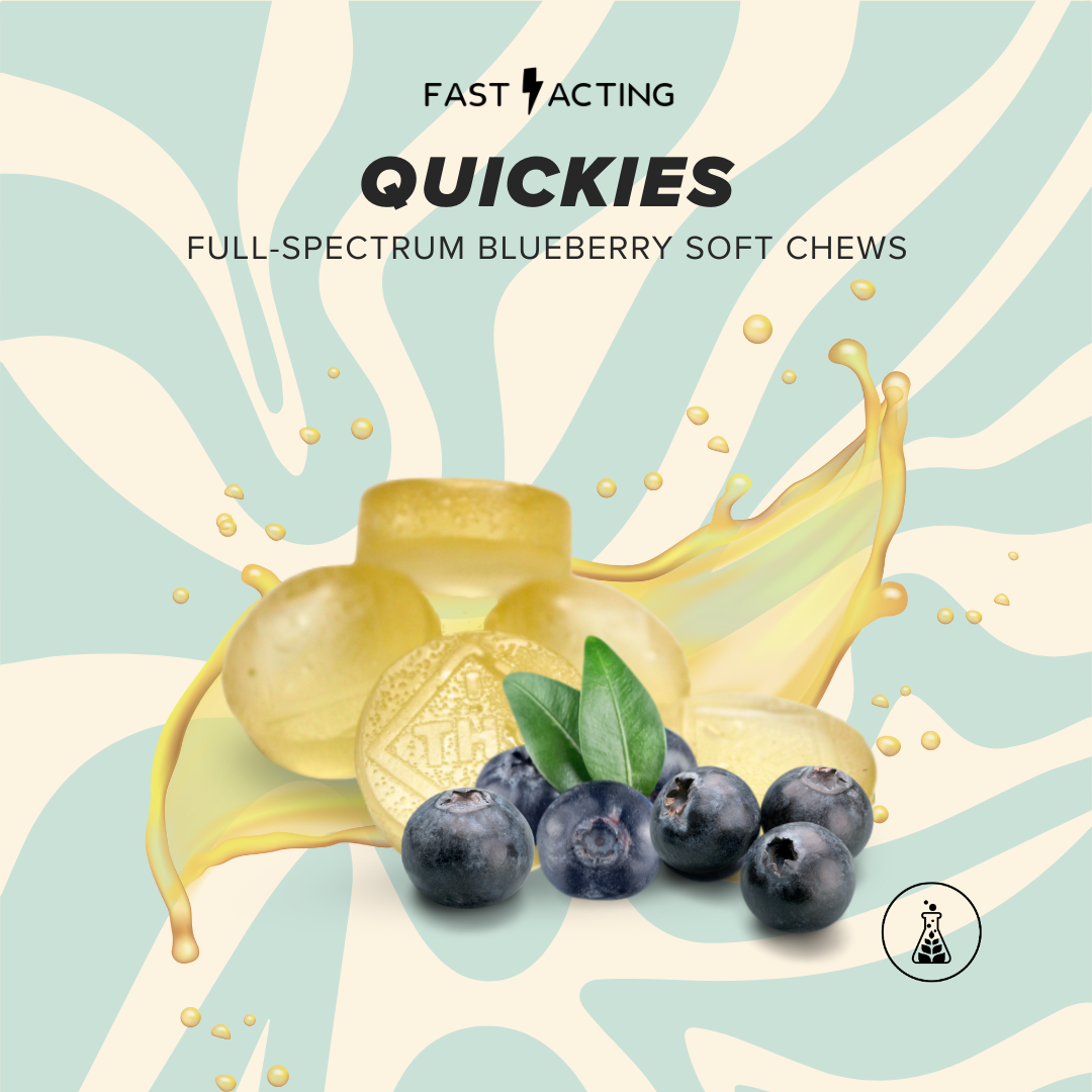 Quickies Full Spectrum Blueberry Soft Chew 60mg 6pk