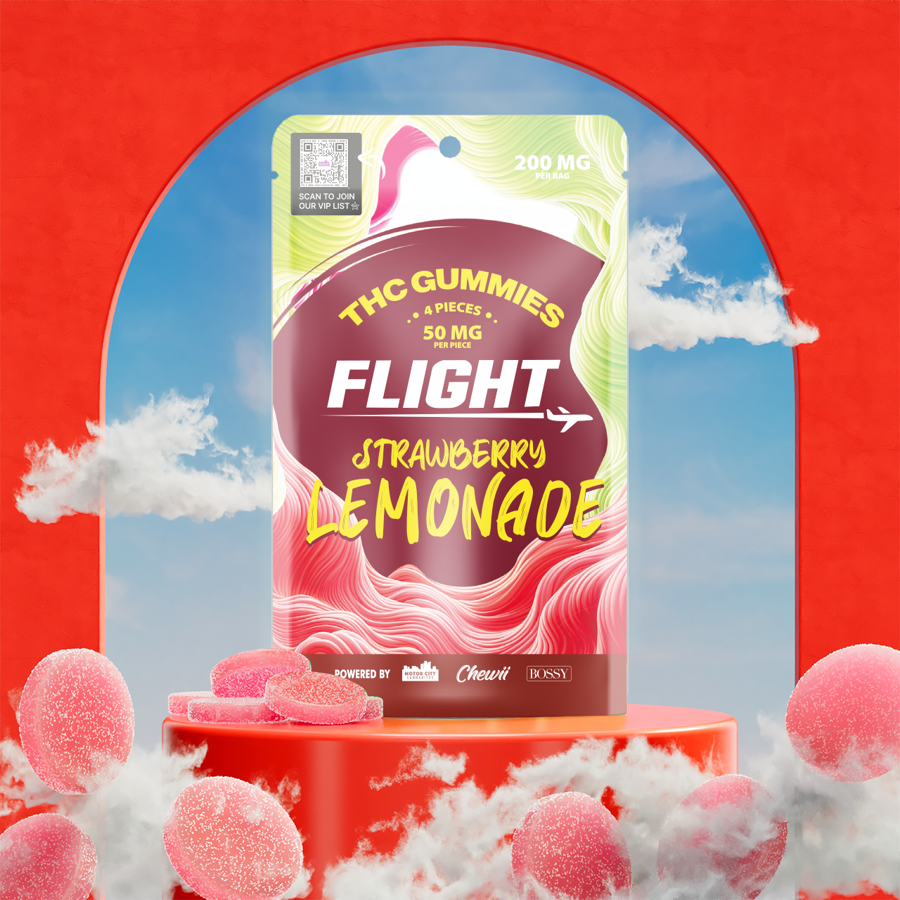 STRAWBERRY LEMONADE | HYBRID | GUMMIES | 200MG | REC