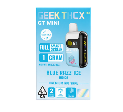 GEEK THCX - Blue Razz Ice (Indica) All-In-One Vape (1g)