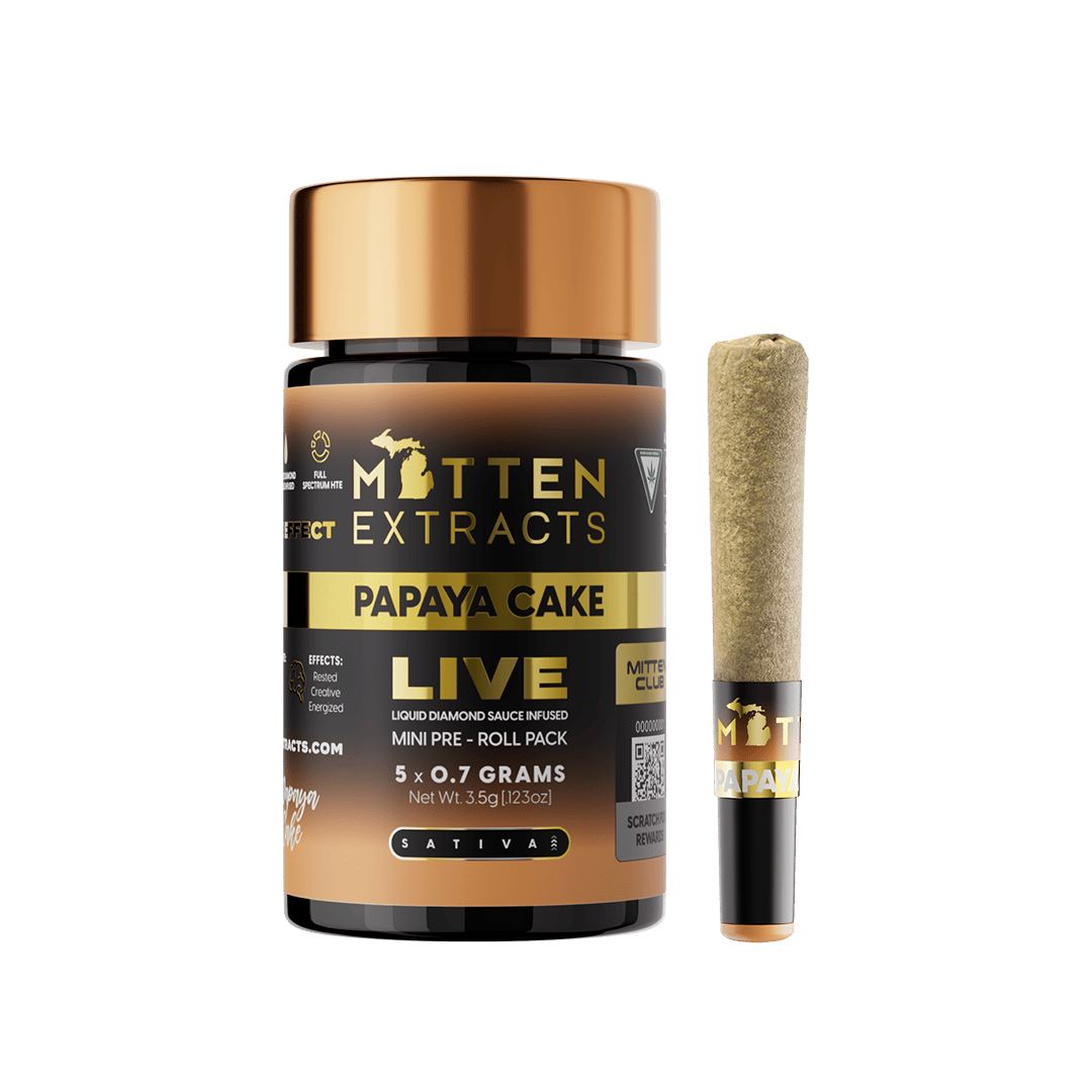 Mitten Extracts Infused Live Sauce Multipack Pre-Rolls 5x.7g (3.5g) - Papaya Cake