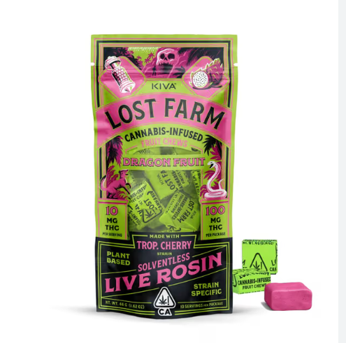 Lost Farm Chews Dragon Fruit Trop. Cherry Rosin 100mg