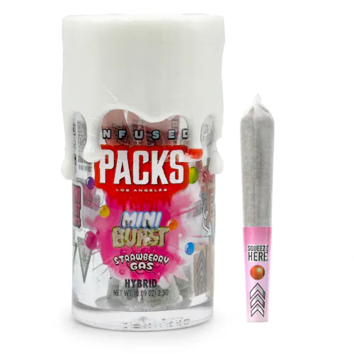 Packwoods Burst | 5pk 0.5g Infused Mini Prerolls | Strawberry Gas