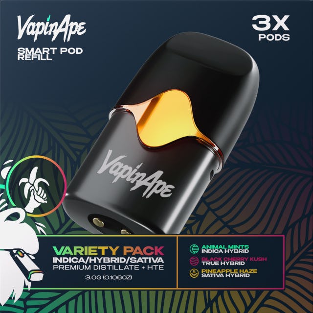 Vapin Ape |  Animal Mints + Black Cherry Kush + Pineapple Haze | 3PK