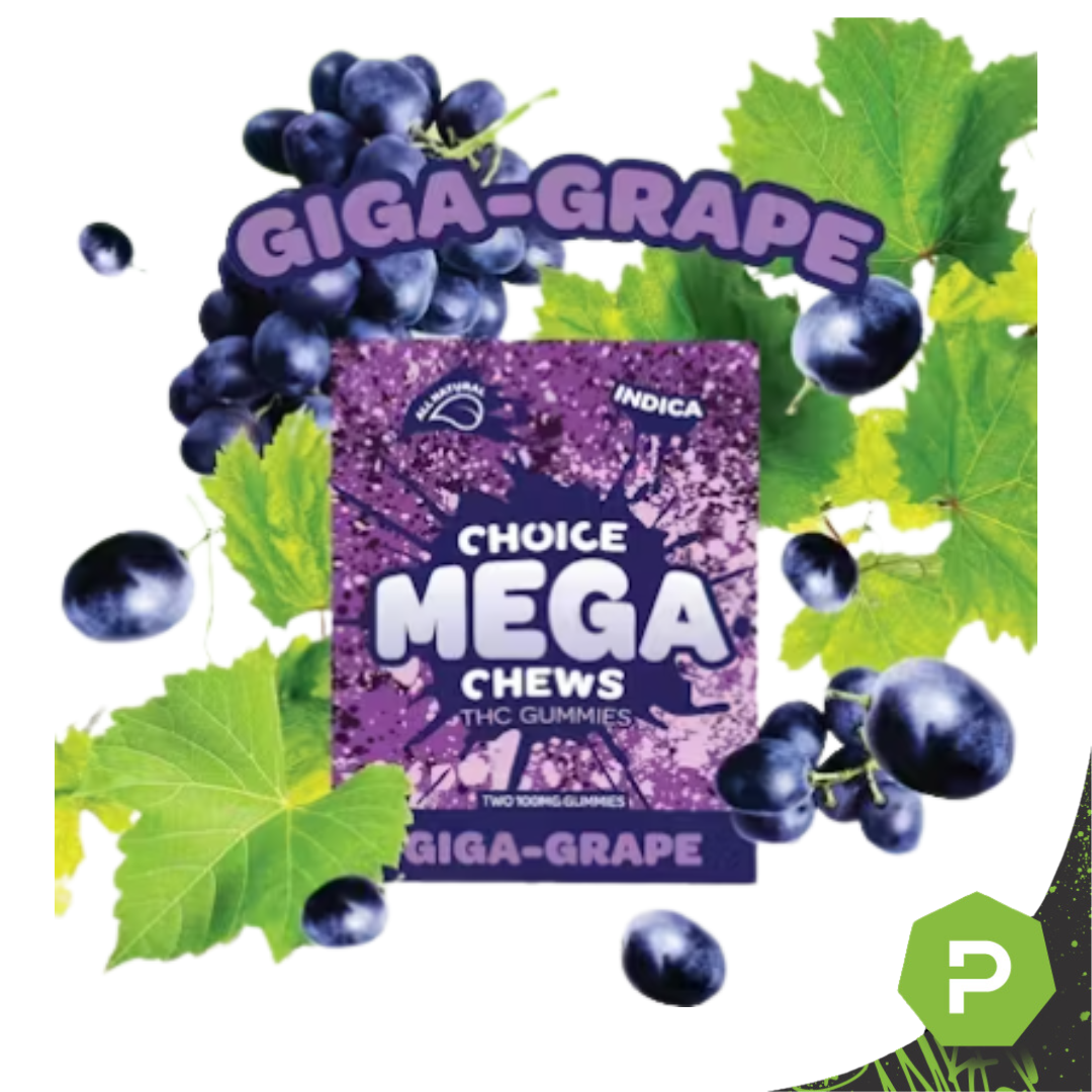 Choice Mega-Chews | 200mg Gummies 2pk | Giga-Grape