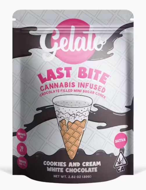 Gelato Last Bite Cookies & Cream White Chocolate Cones (10 X 10mg)