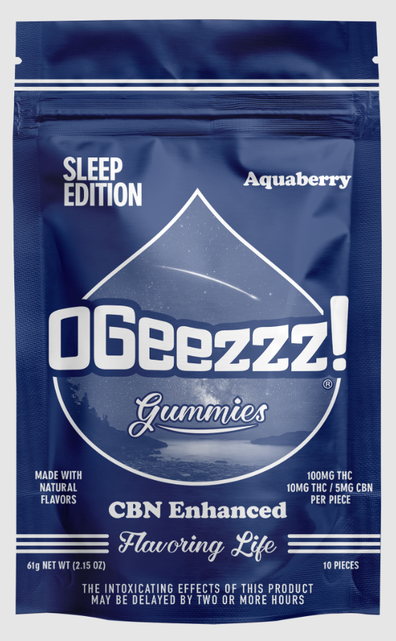OGeez! Sleep Edition Aquaberry Gummies 2:1 CBN [10pk]