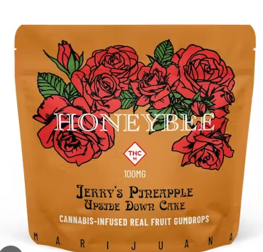 HONEYBEE X GRATEFUL DEAD GUMMY JERRY'S PINEAPPLE UPSIDE DOWN CAKE (H) [20PK] 100MG