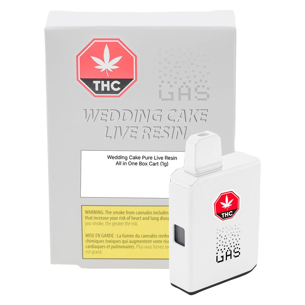 (GAS) - Wedding Cake Pure Live Resin Disposable Box Cart - Indica - 1g