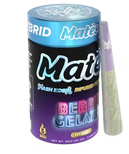 MuhaMeds - Mates Hash Rosin Infused Pre-Roll - x 5 pk - Berry Gelato