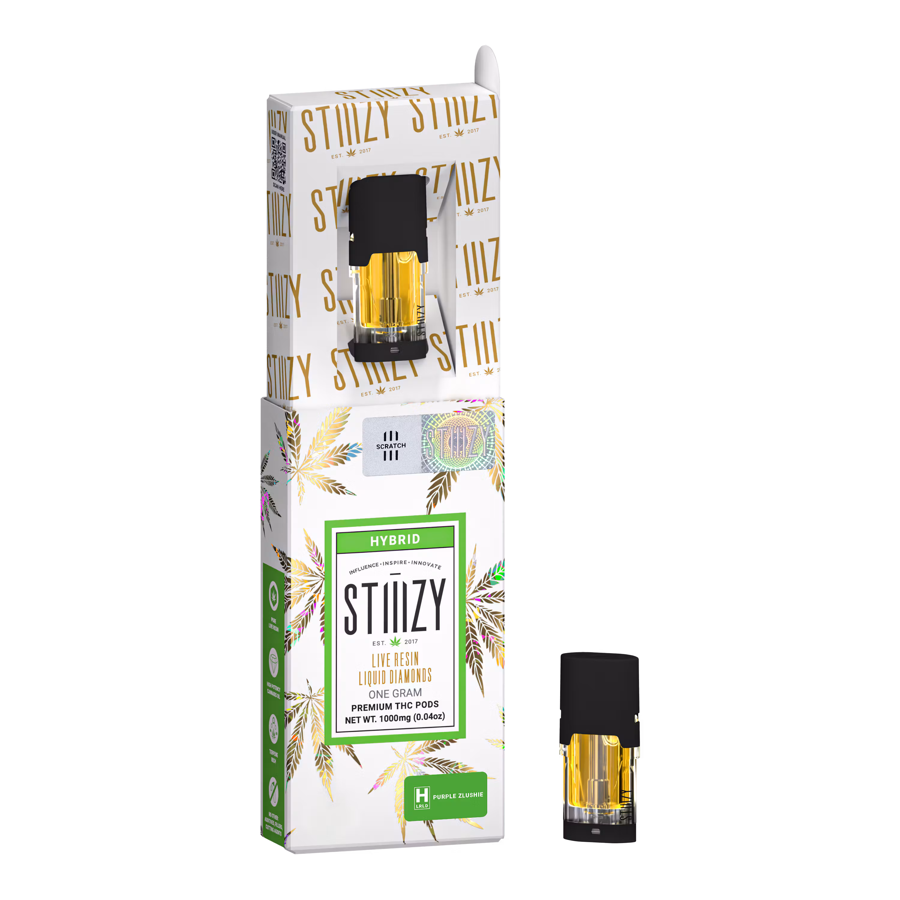 STIIIZY - PURPLE ZLUSHIE - LIVE RESIN & LIQUID DIAMONDS - 1G AIO - INDICA