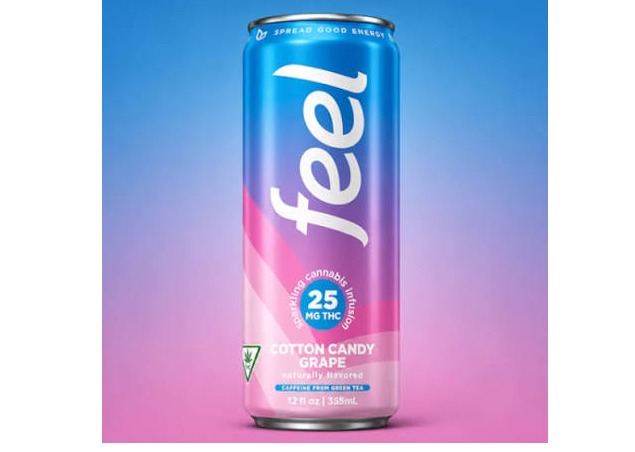 Feel Seltzer 25mg THC 60mg Caffeine - Cotton Candy Grape