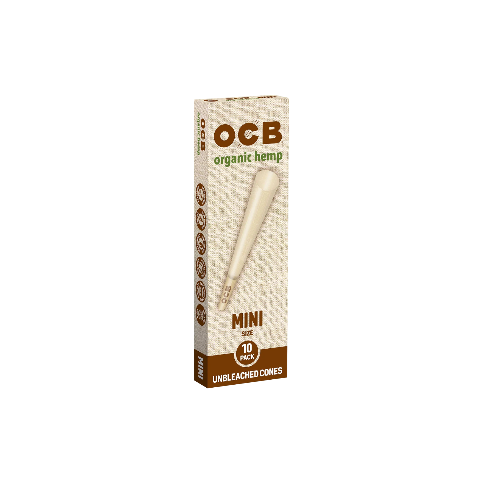 OCB - Organic Unbleached Hemp Mini Cones 70mm - 10pk