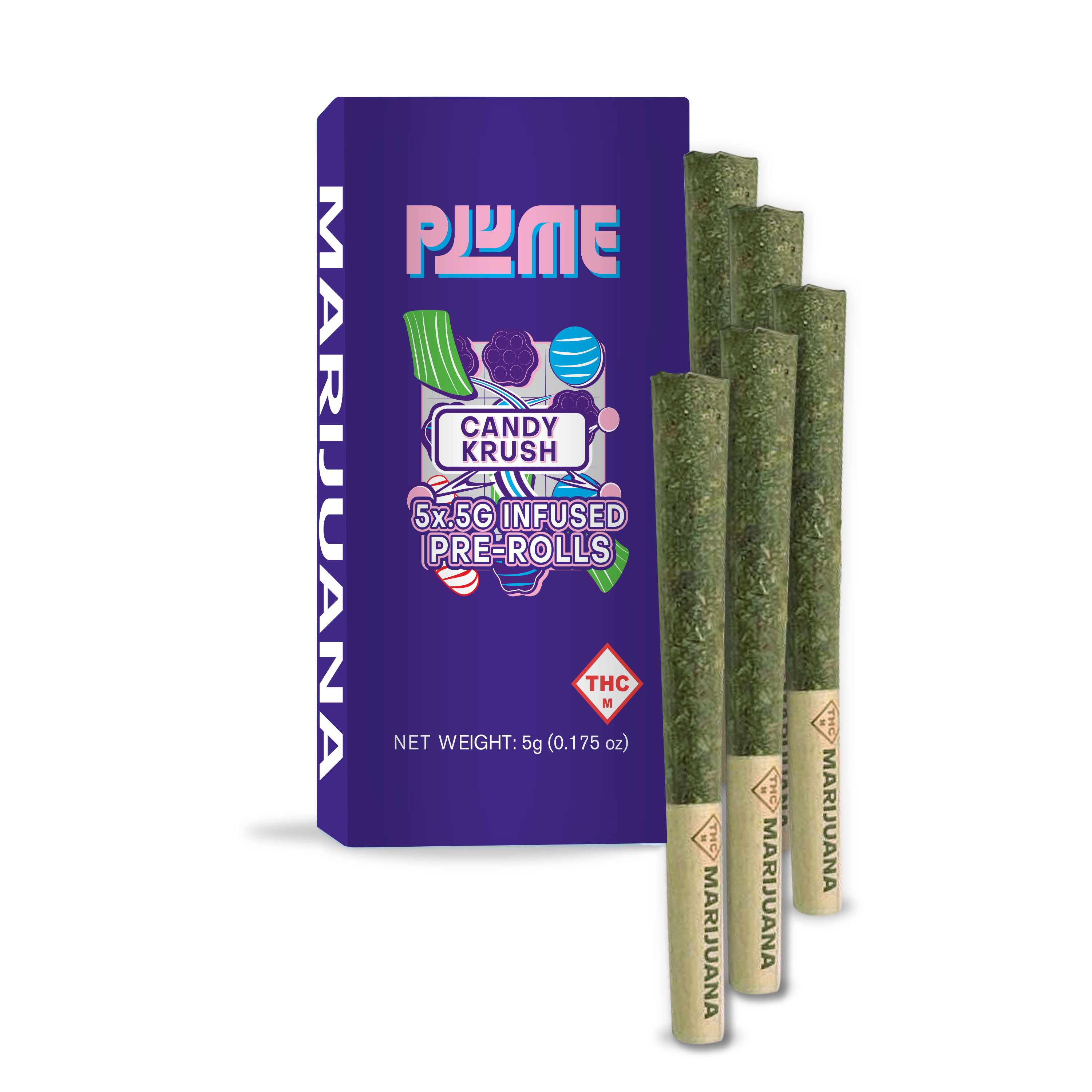 INFUSED PRE-ROLL PACK CANDY KRUSH (H) [5PK] .5G