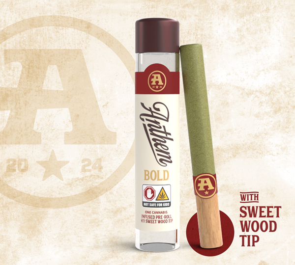 Anthem | Black Cherry Maduro | BOLD Infused Pre-Roll 1g w/ Sweet Wood Tip