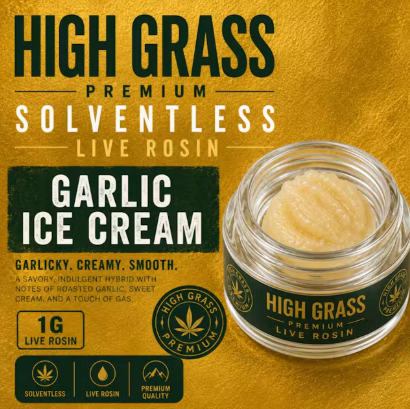 High Grass Premium - Garlic Ice Cream Cake - Cold Cure Rosin