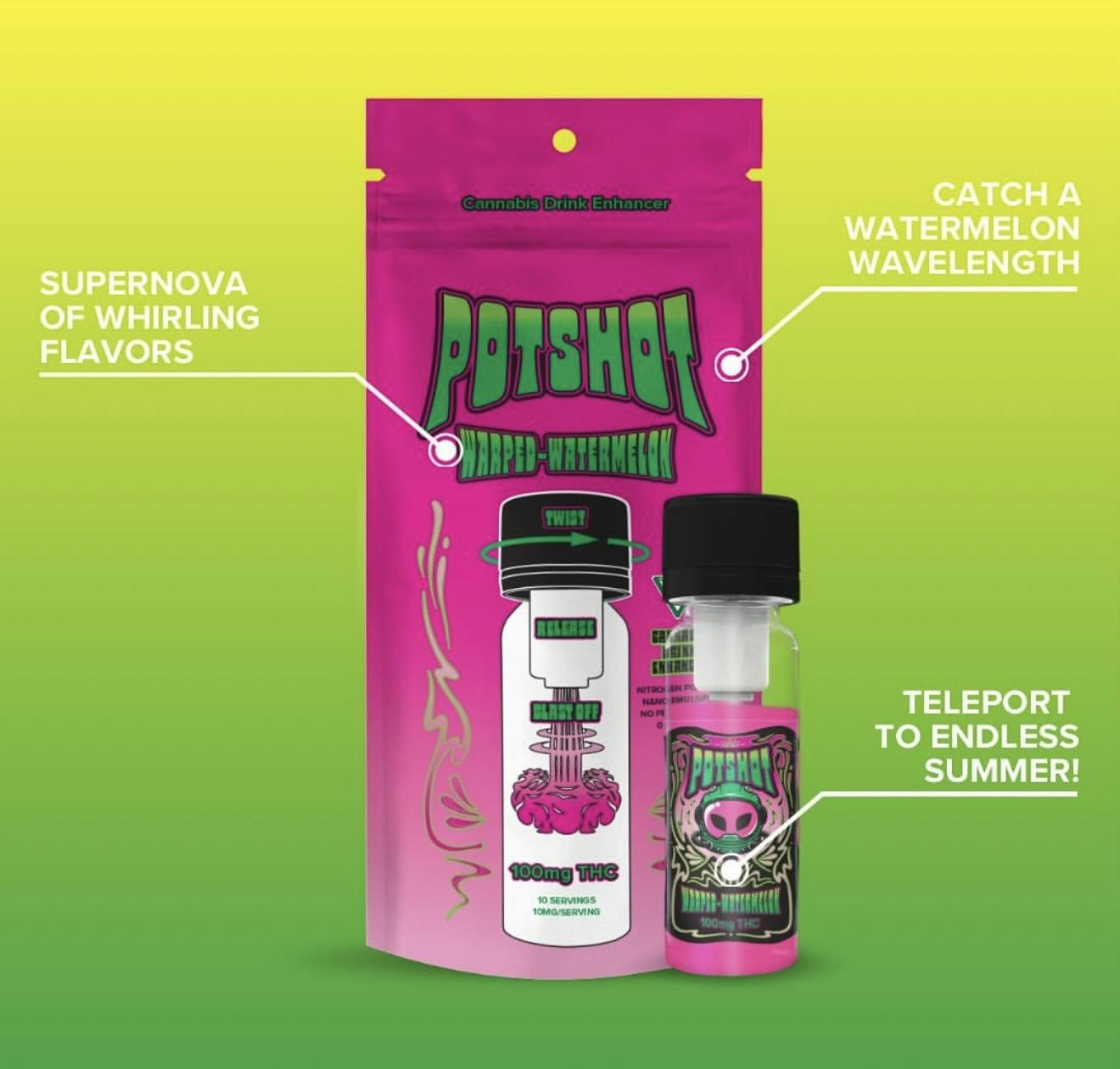 Potshot: Warped Watermelon 100MG Enhancer Drink