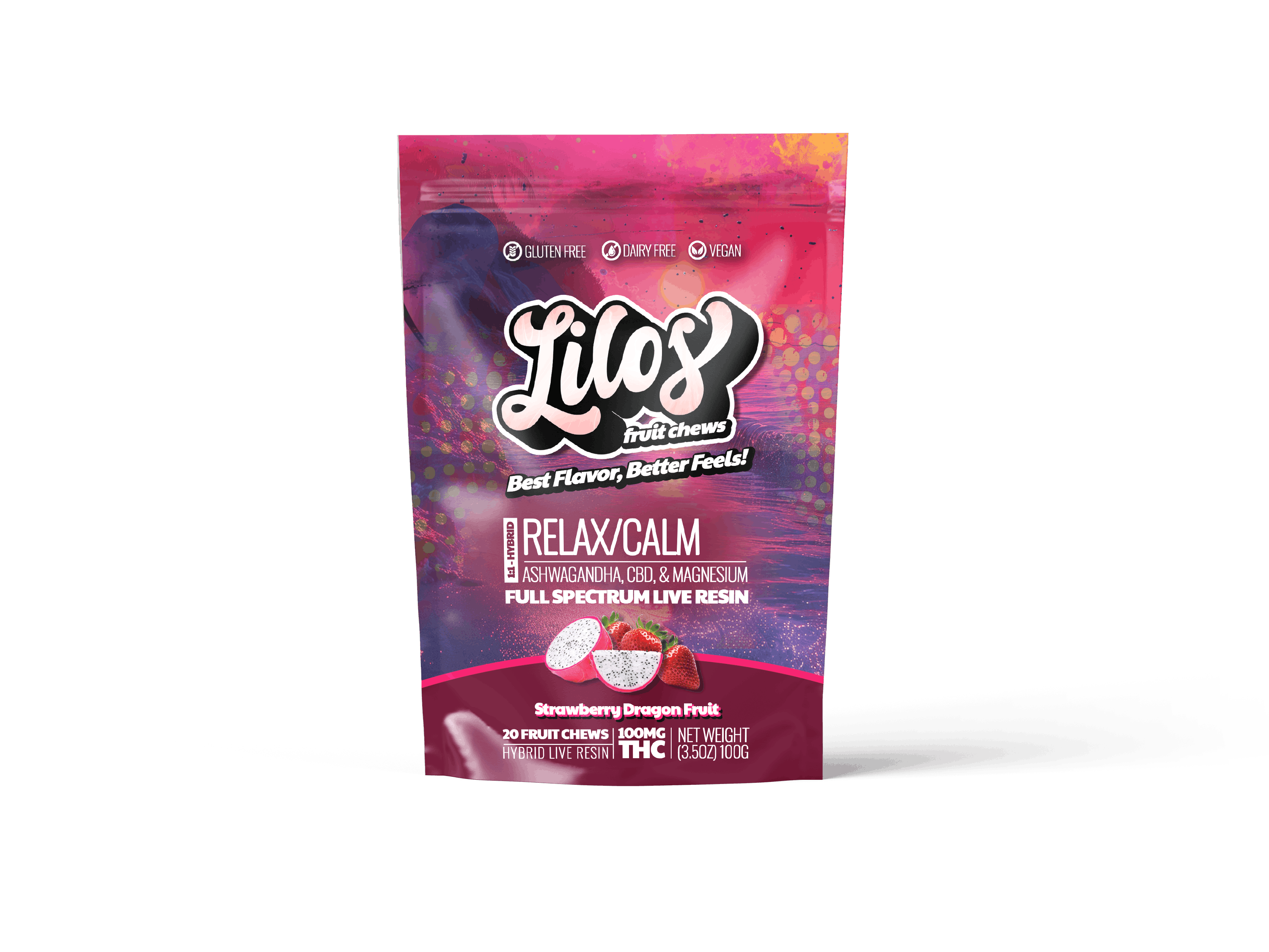 Strawberry Dragon Fruit 1:1 THC:CBD Gummies (20 x 5mg) 100mg