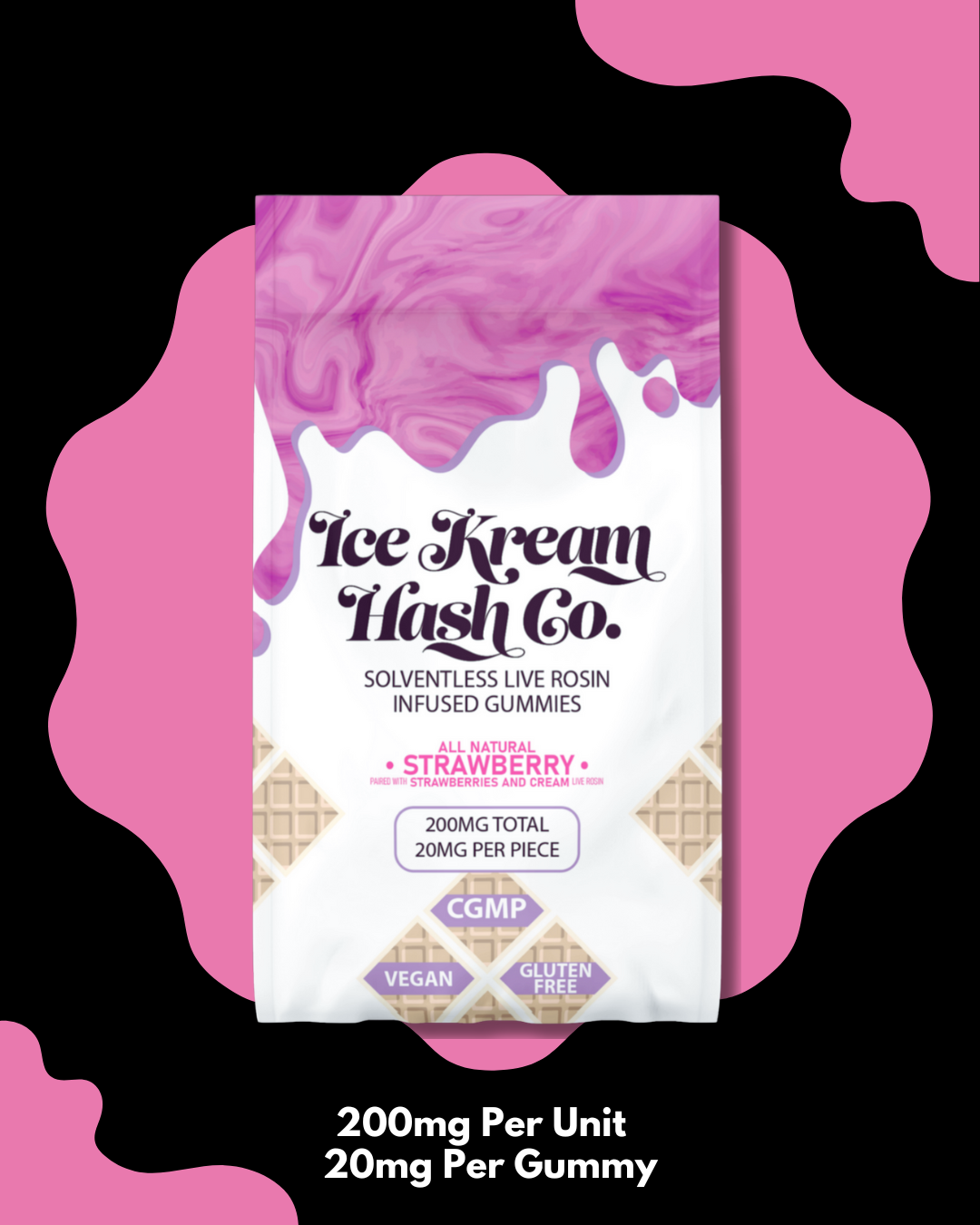 Ikhco Strawberry Live Rosin Gummy