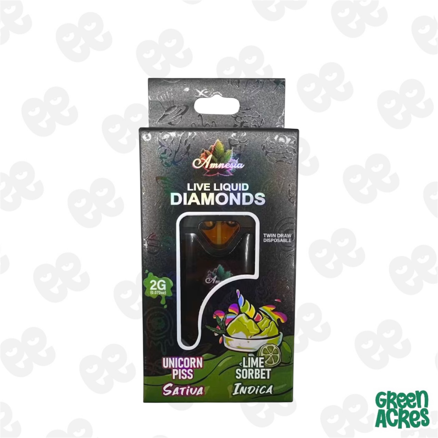 Amnesia: Unicorn Piss x Lime Sorbet 2G Liquid Diamond Switch Disposable