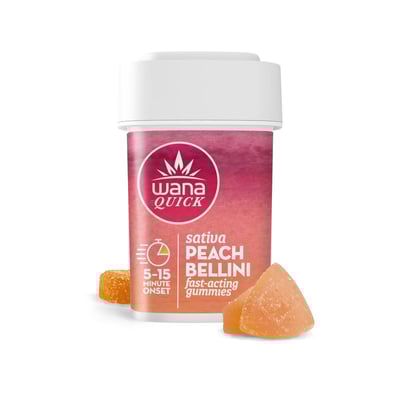 100mg - 10 Pack - Edibles - Quick Peach Bellini Sativa - Wana - REC