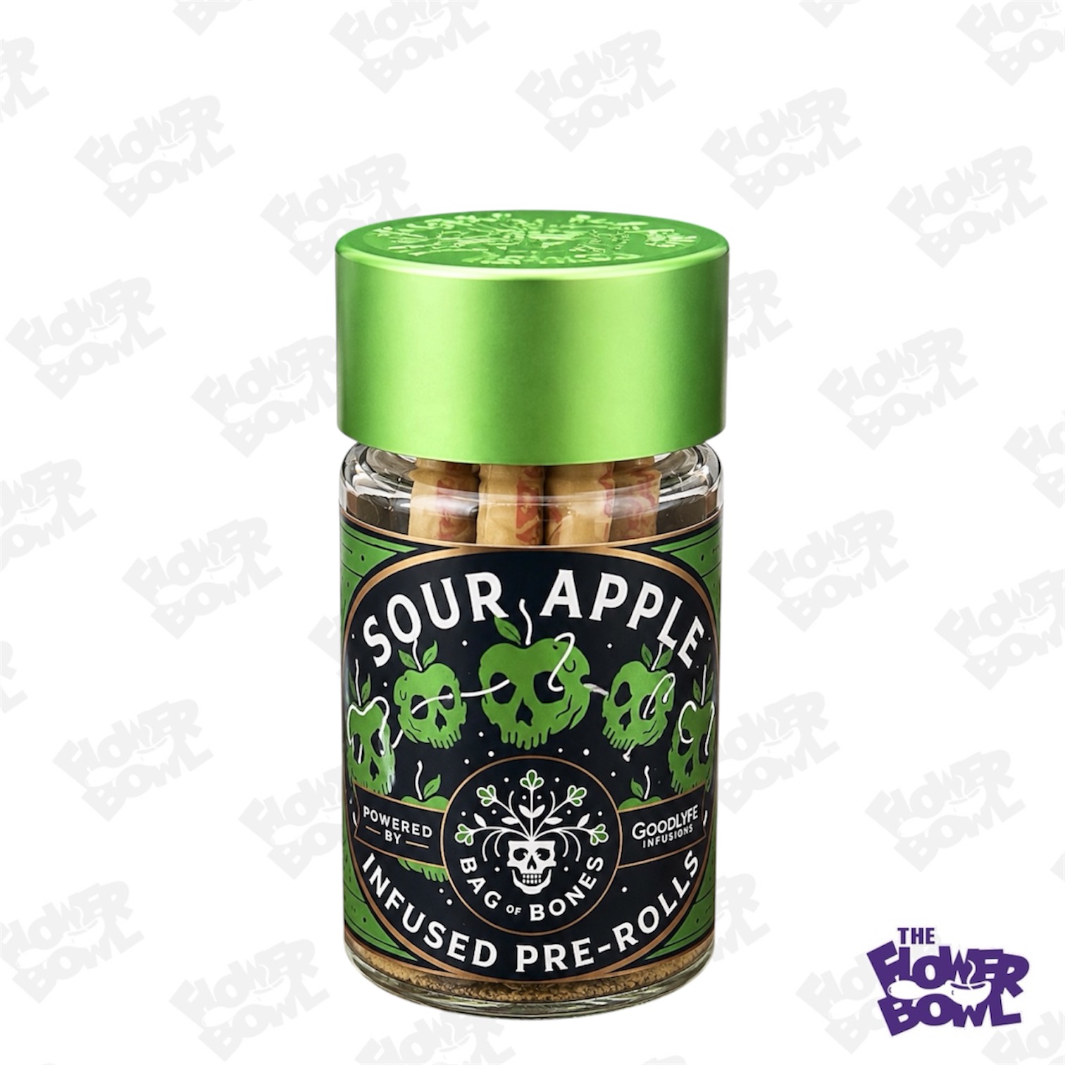 Bag Of Bones: Sour Apple Infused 5 Pack Prerolls (S-H)