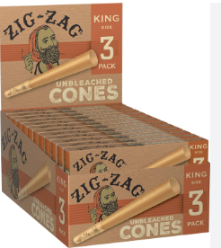 Unbleached King Size | Pre-Rolled Cones | 3pk
