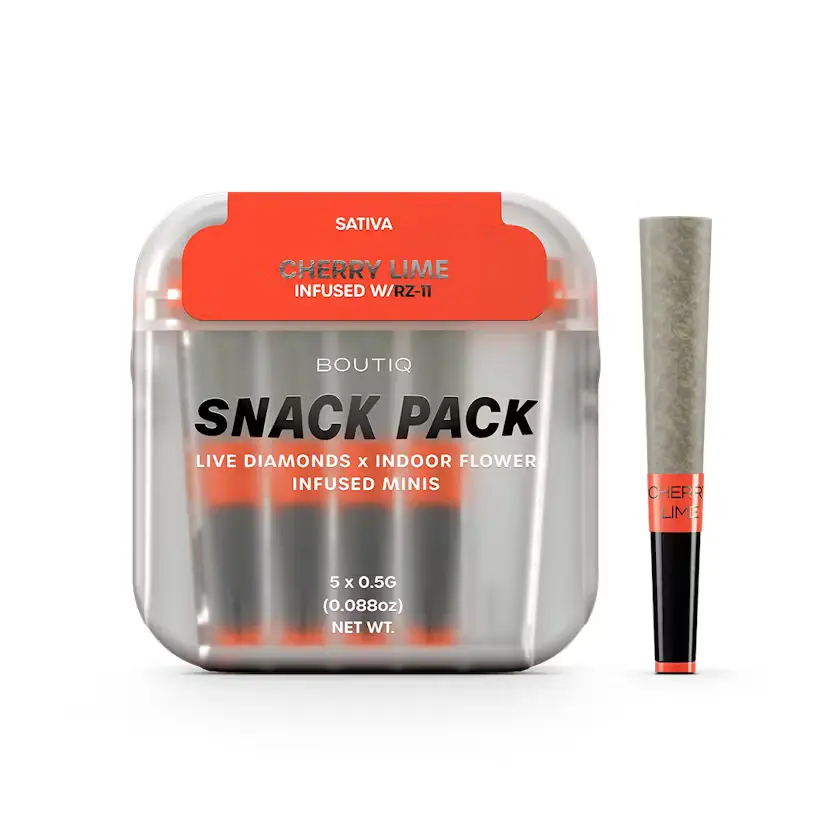 Boutiq | Cherry Lime x RZ-11 - Live Diamond Infused Pre-Rolls | 5pk