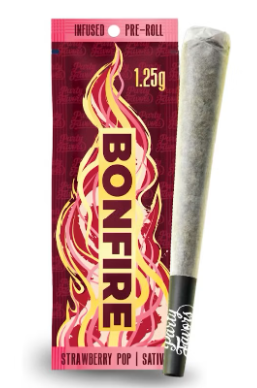 Party Favors | Strawberry Pop Bonfire THCA Infused Pre-Roll | 1.25g