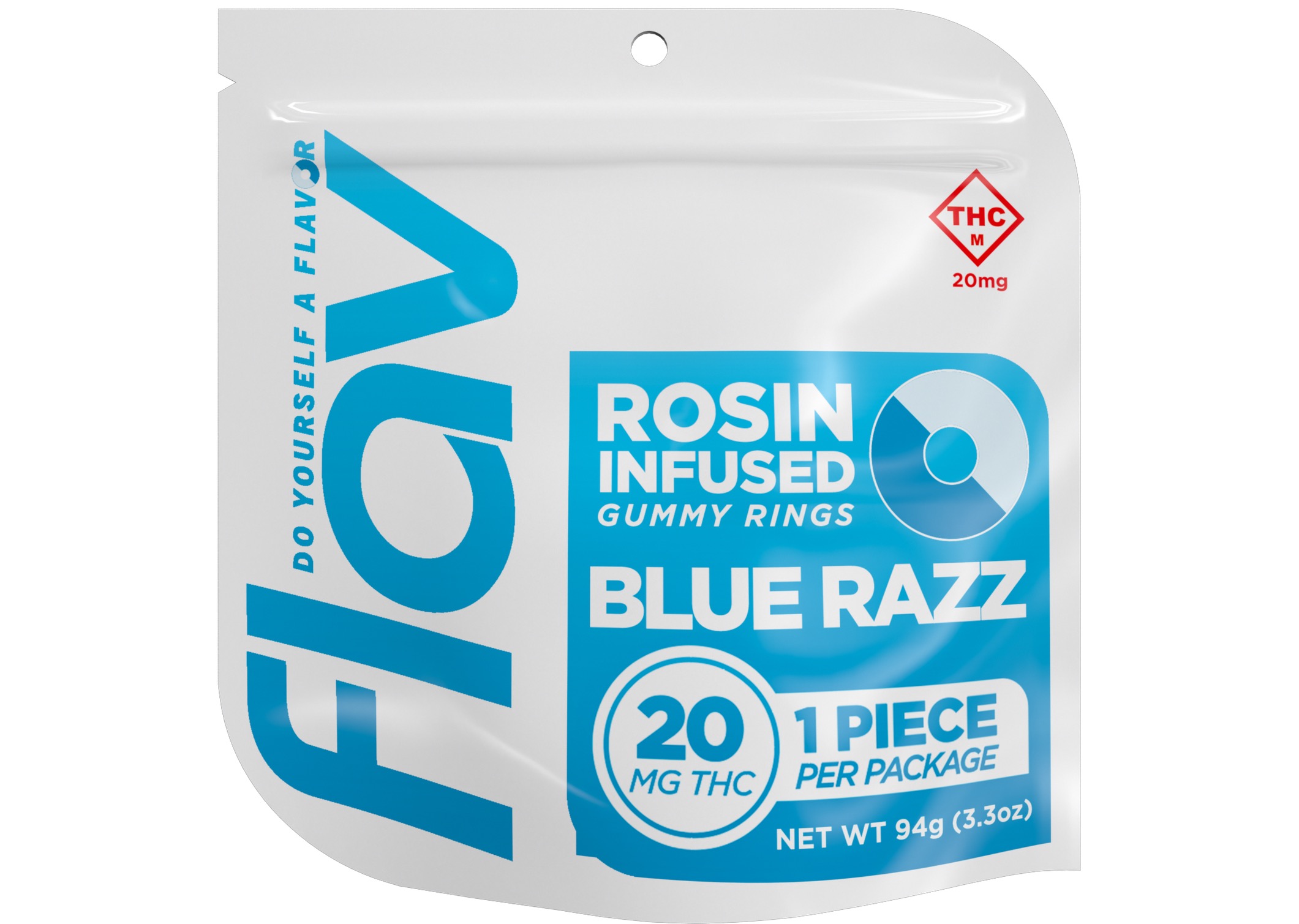 LIVE ROSIN GUMMY RINGS BLUE RAZZ (H) 20MG