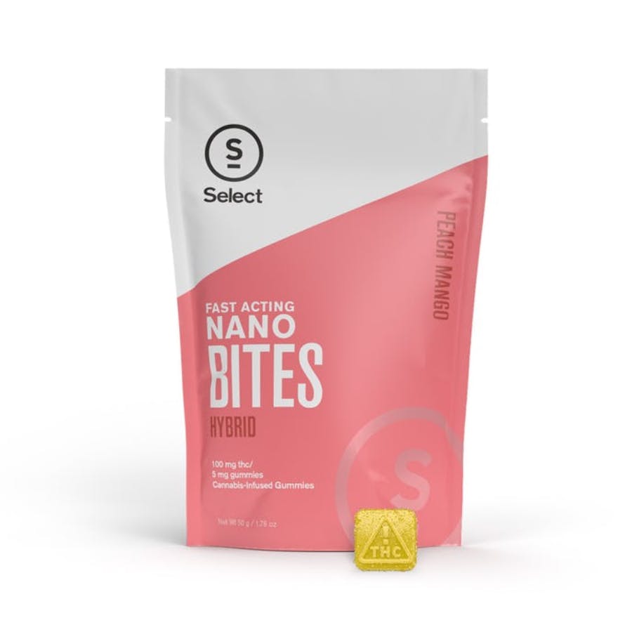 Nano Bites | Gummies | 20pk | Hybrid | Peach Mango | Fast Acting | 100mg