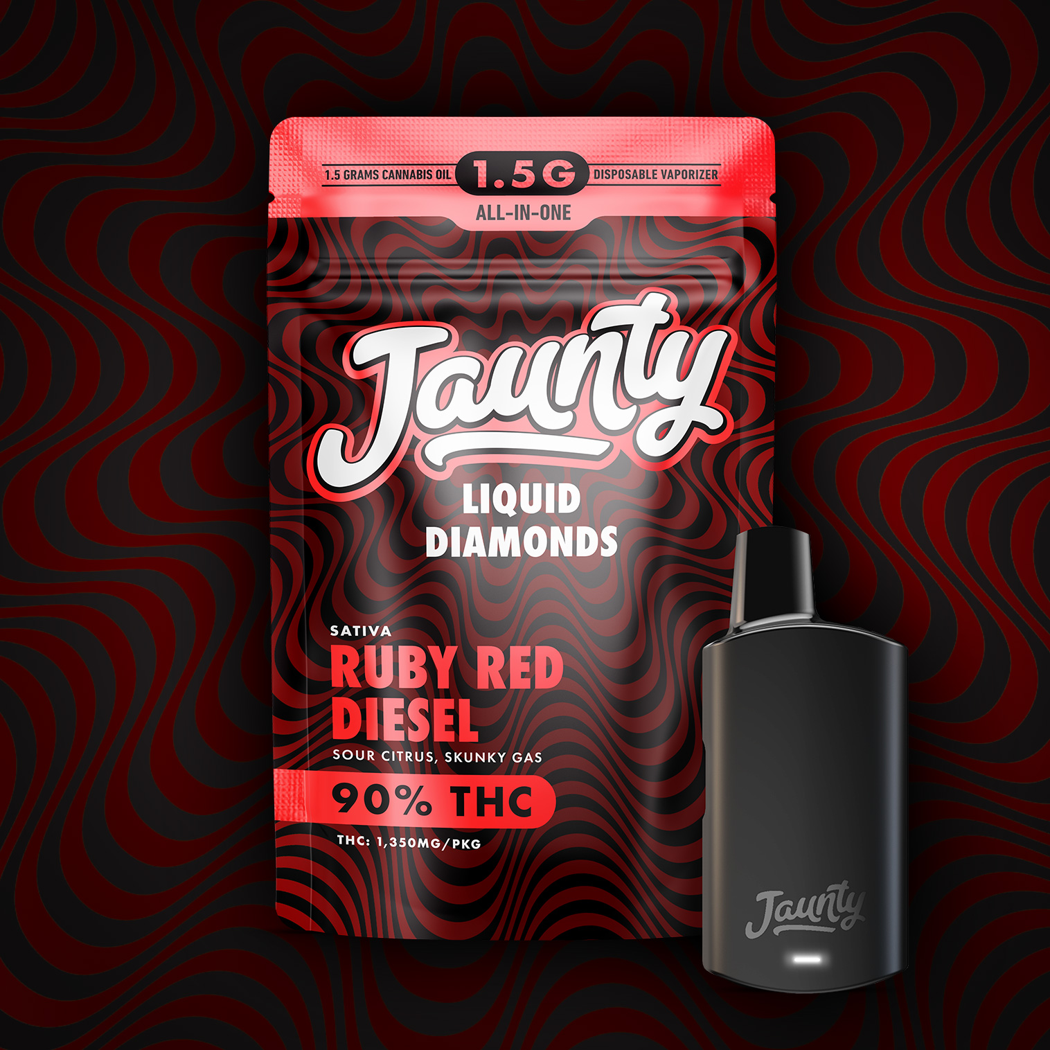 Ruby Red Diesel Liquid Diamonds Sativa Disposable 1.5g