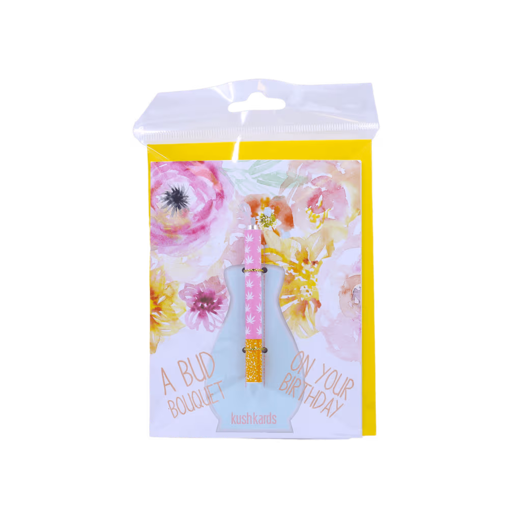 kushkards One Hitter Greeting Cards "A Bud Bouquet" Birthday Card