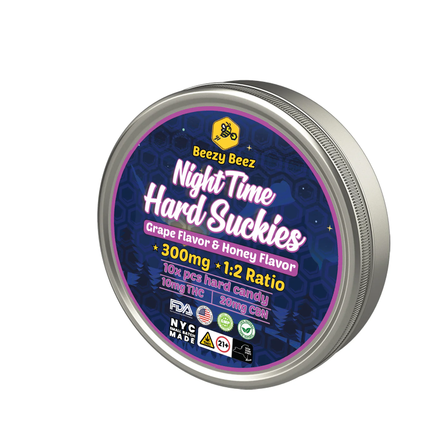 Beezy Beez | Hard Suckies Night Time - 1:2 THC 100mg CBN 200mg | 10pk