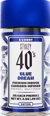 Stiiizy 40's - Blue Dream - 5ct .5g Infused Preroll