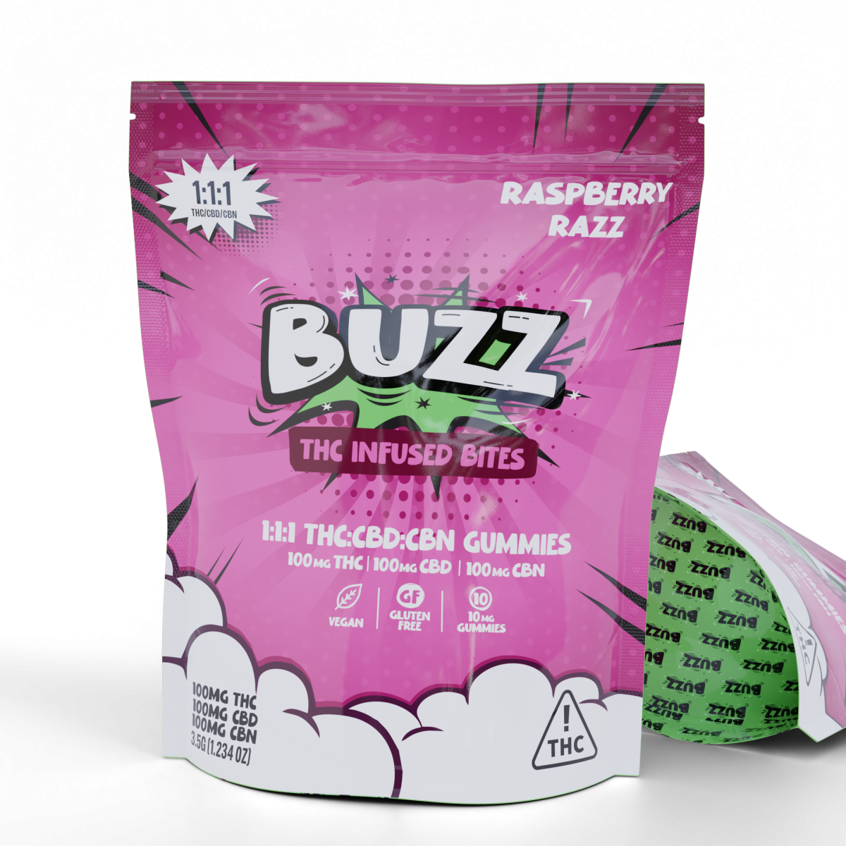 Cbd/cbn Raspberry Razz Gummies