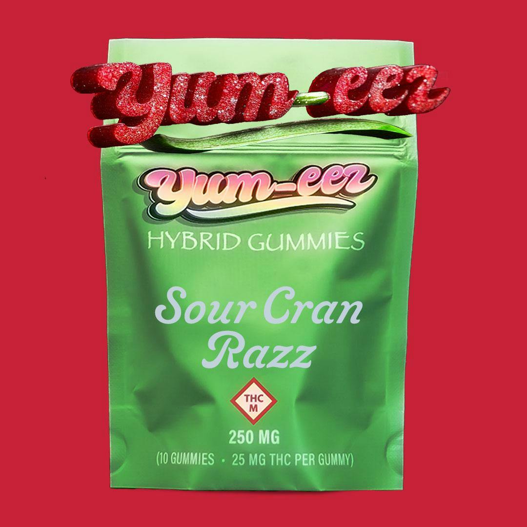 Sour Cran Raspberry 250mg gummies - Yumeez