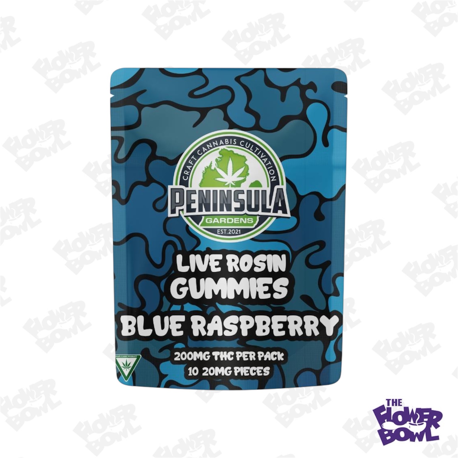 Blue Raspberry 200mg Live Rosin Gummies