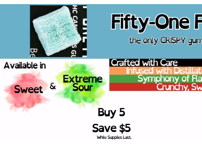 Extreme Sour Fifty-One Fifty Single Gummie
