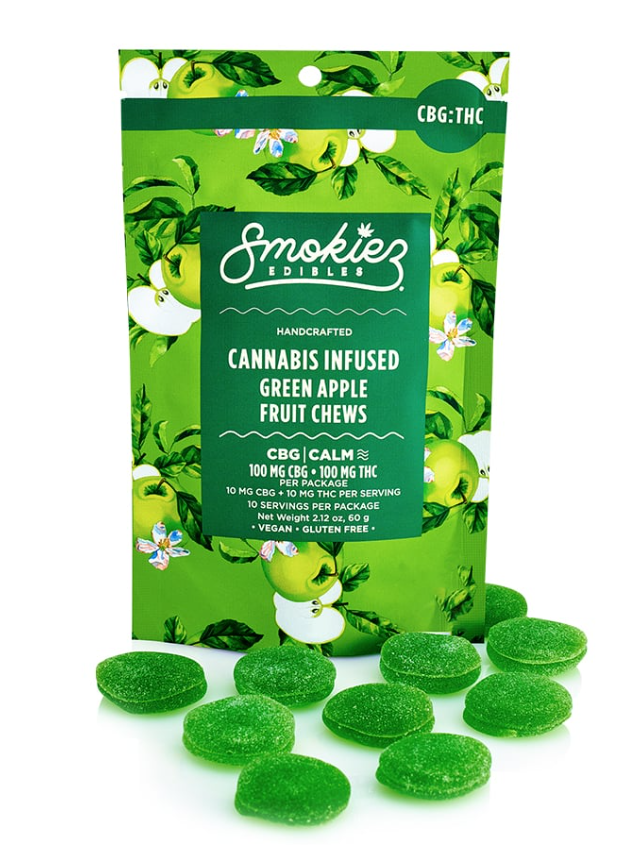 Sour Green Apple | Gummies | 100mg THC:100mg CBG | 10pk
