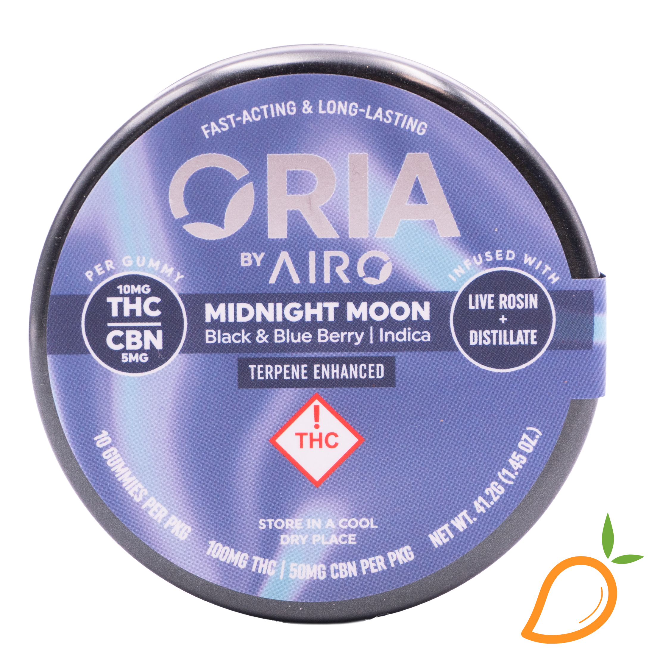 100mg 2:1 THC:CBN Midnight Moon Live Rosin Gummies