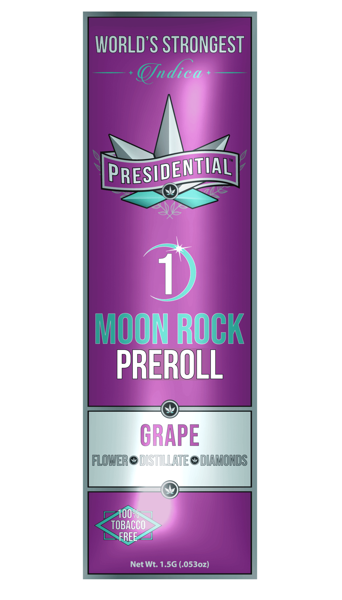 Presidential Grape (Indica) (FLV) 1g Moon Rock Infused Pre-Roll