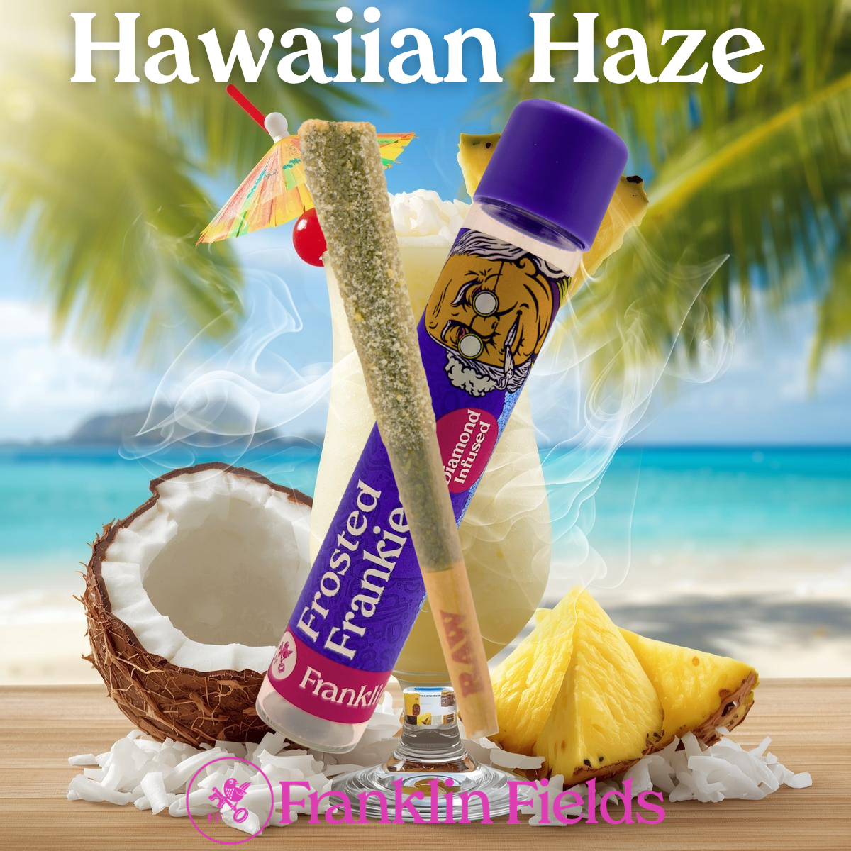FRANKLIN FIELDS | 1.25G FROSTED FRANKIES INFUSED PRE ROLL | HAWAIIAN HAZE