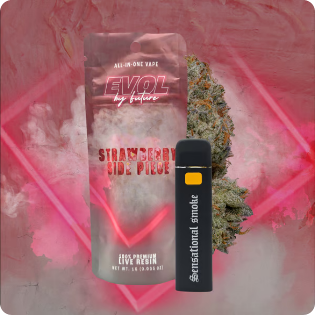 Strawberry Side Piece - Live Resin Disposable